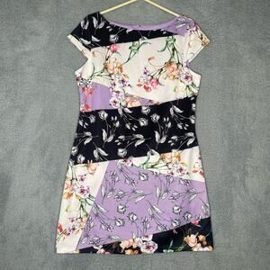 Vince Camuto womens cap sleeve scuba shift dress colorful floral professional 16